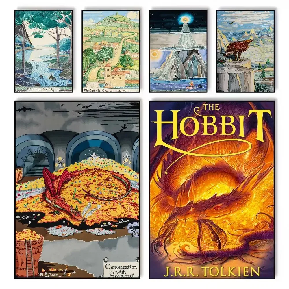 Tolkien Wall Vintage Landscape Classic Movie Canvas HD Aesthetic Printing Paper Wall Art for Living Room Bar Fashion Home Decor
