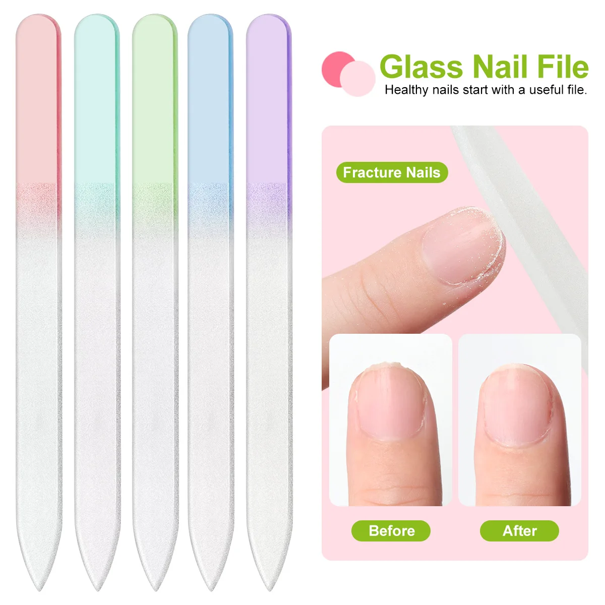 Color Nano Glass Nail File Transparent Crystal Nail Polish Rubbing Strip Polishing Remover And Shining Nail Files Manicure Tools