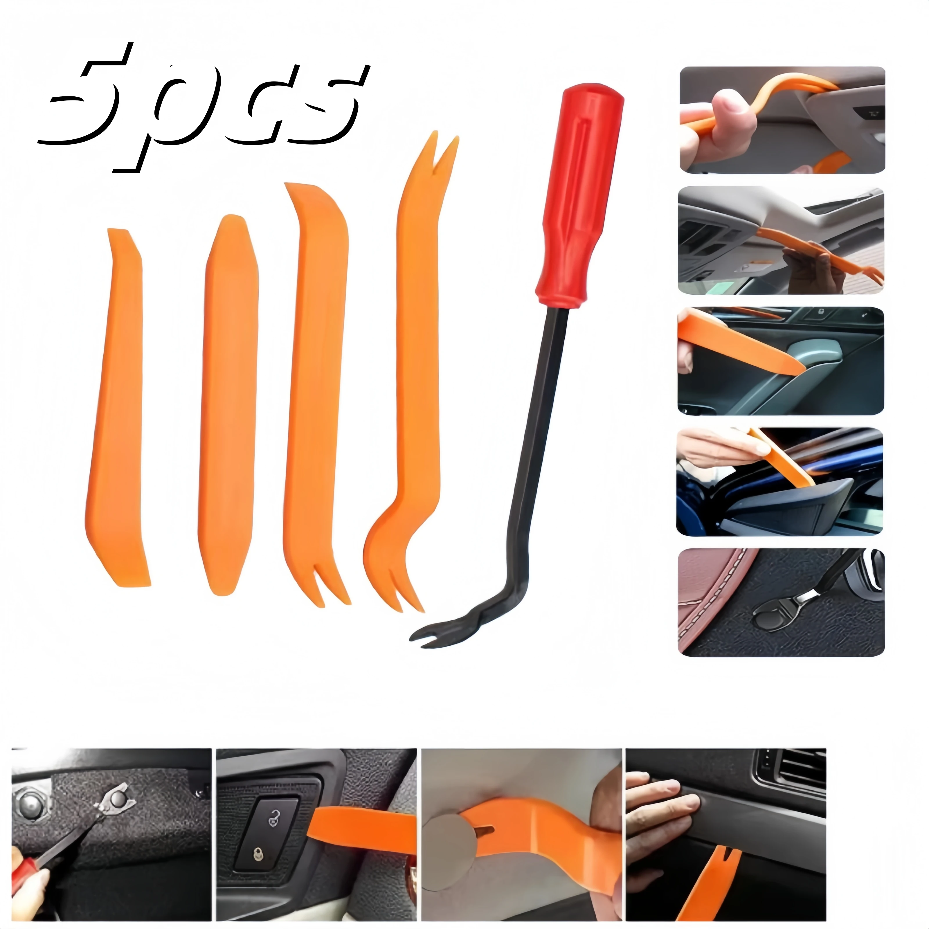 Auto Door Clip Panel Trim Removal Tool Kit Car Interior Repair Set Plastic Screwdriver Metal Pliers Puller Clip Extractor