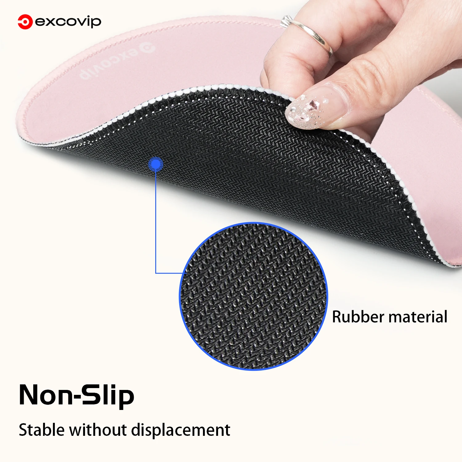 EXCO Mini Mouse Pad Portable Office Mousepad Small with Stitched Edge Non-Slip Rubber Base for Home Laptop Computer Desk