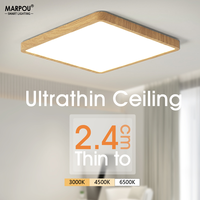 MARPOU Square Ultra Thin LED Ceiling Light Wood Grain Home Indoor Decorative Light 24W 36W 110V 220V Luster Bedroom Living Room