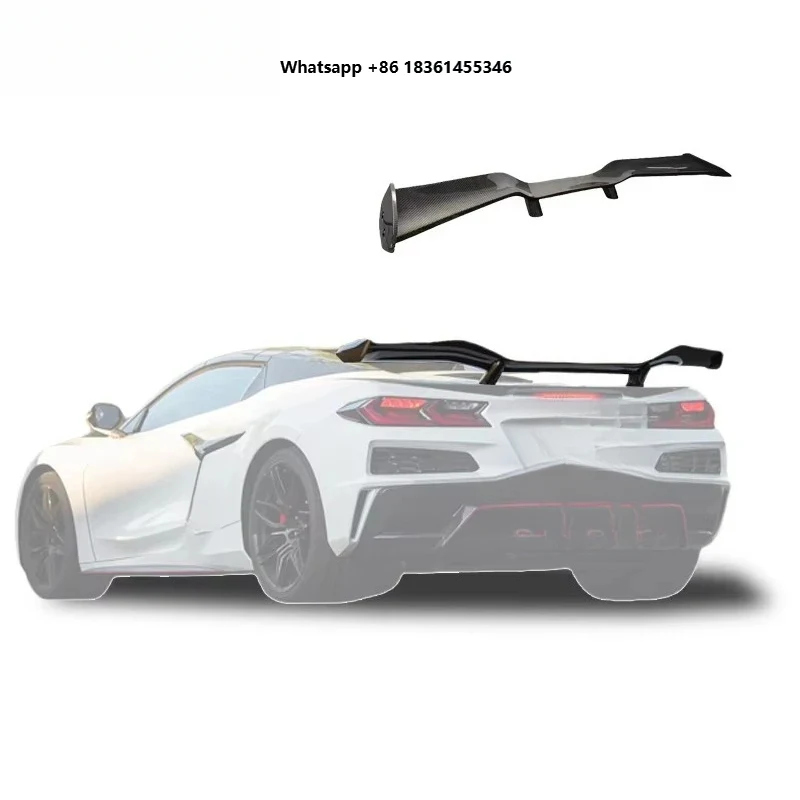 

High Quality Dry Carbon Fiber Rear Wing With Spoiler Trim Bolts C8 Z06