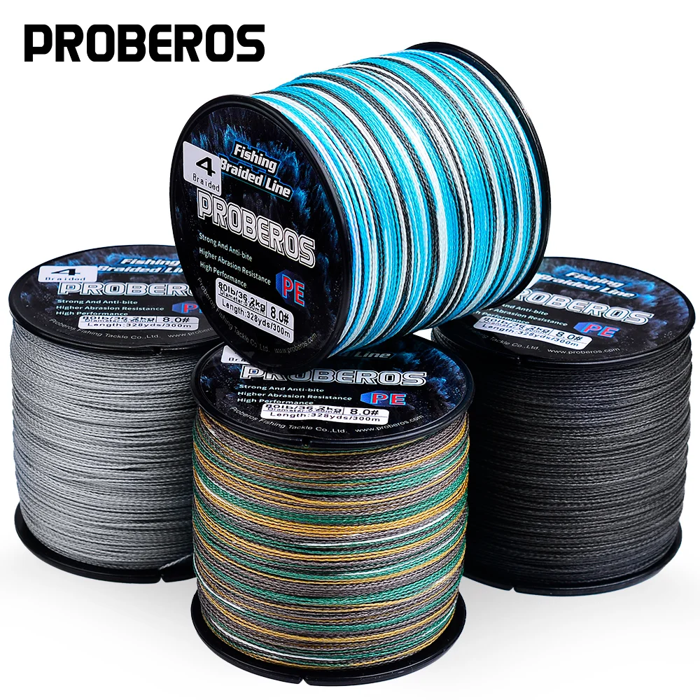 خيط صيد مجدول من Proberos - 300M/328YDS، قيمة توتر قوية للغاية 6-80 رطل وسلس للصب لمسافات طويلة #1