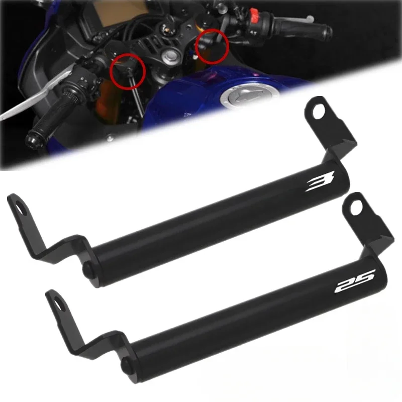 Motorcycle Handlebar Accessory Mounts For YAMAHA R3 R25 YZF-R3 YZF-R25 2019-2023 Compass Charger Accessories Support Bar