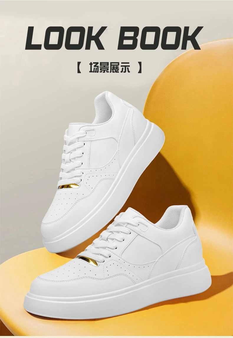 Herren-Skate-Schuhe aus Kunstleder mit Schnürung, versteckter Erhöhung der Höhe um 6/8/10 cm, rutschfester Plattform, für den Alltag und zum Gehen. – Detail 10