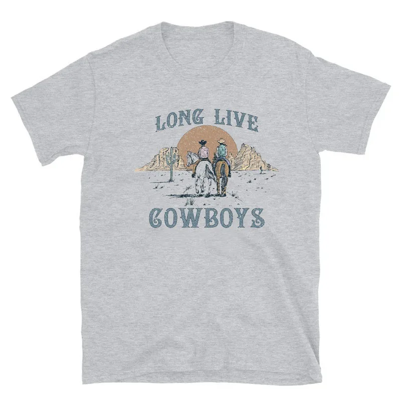 Camisetas estampadas de Cowboys para mujer, camiseta Retro occidental, camiseta Vintage bohemia de manga corta para mujer, camisetas divertidas de Rodeo