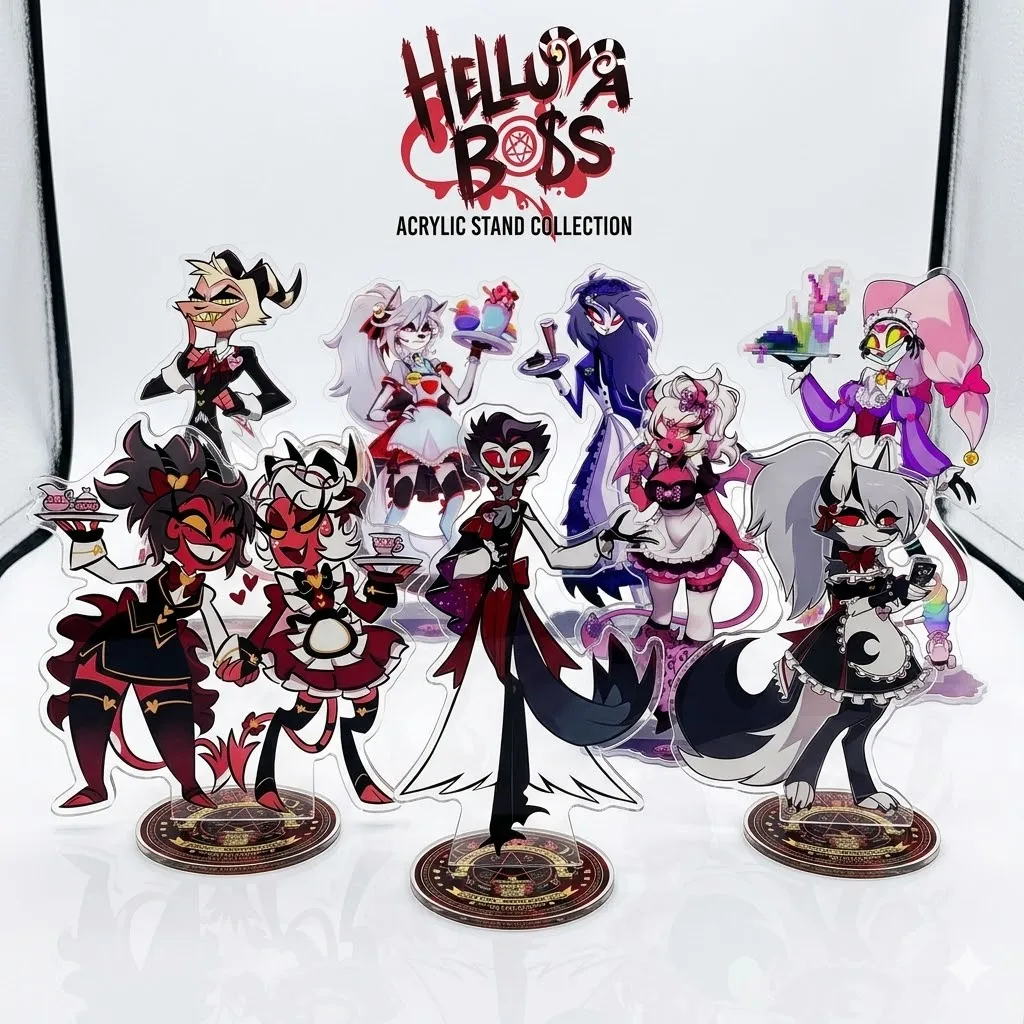 Llavero de acrílico de 15 cm de Anime Helluva Boss, nuevo, estilo Maid, con personajes de Loona, Octavia, Verosika y Millie, decoración de escritorio, merchandising de personajes.