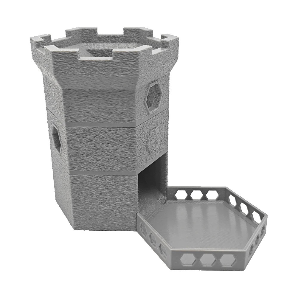 Torre de Dados Hexagonal Catan, Accesorio Modular de 4 Niveles para Juegos de Mesa de Rol, Bandeja en Espiral para Dados