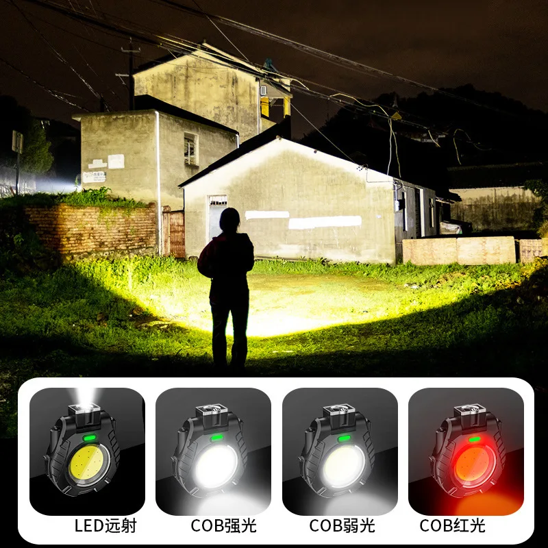 Mini LED Working Light Multifunctional Rechargeable Portable COB Flashlight Outdoor Camping Torch