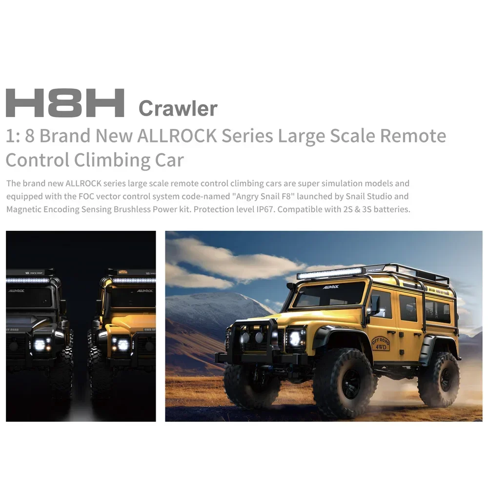 1/8 MJX H8H RC Car 2.4G Electric Brushless Remote Control Vehicle 4WD Off Road Climbing Crawler Toys for Adults Gifts