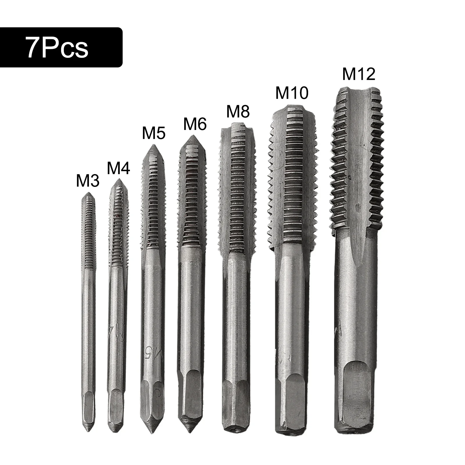 Spiral Pointed Tap Tap Drill Bits Screw Thread Tap Straight Fluted Right Hand For Processing HSS Kit M3-M12 Replacement