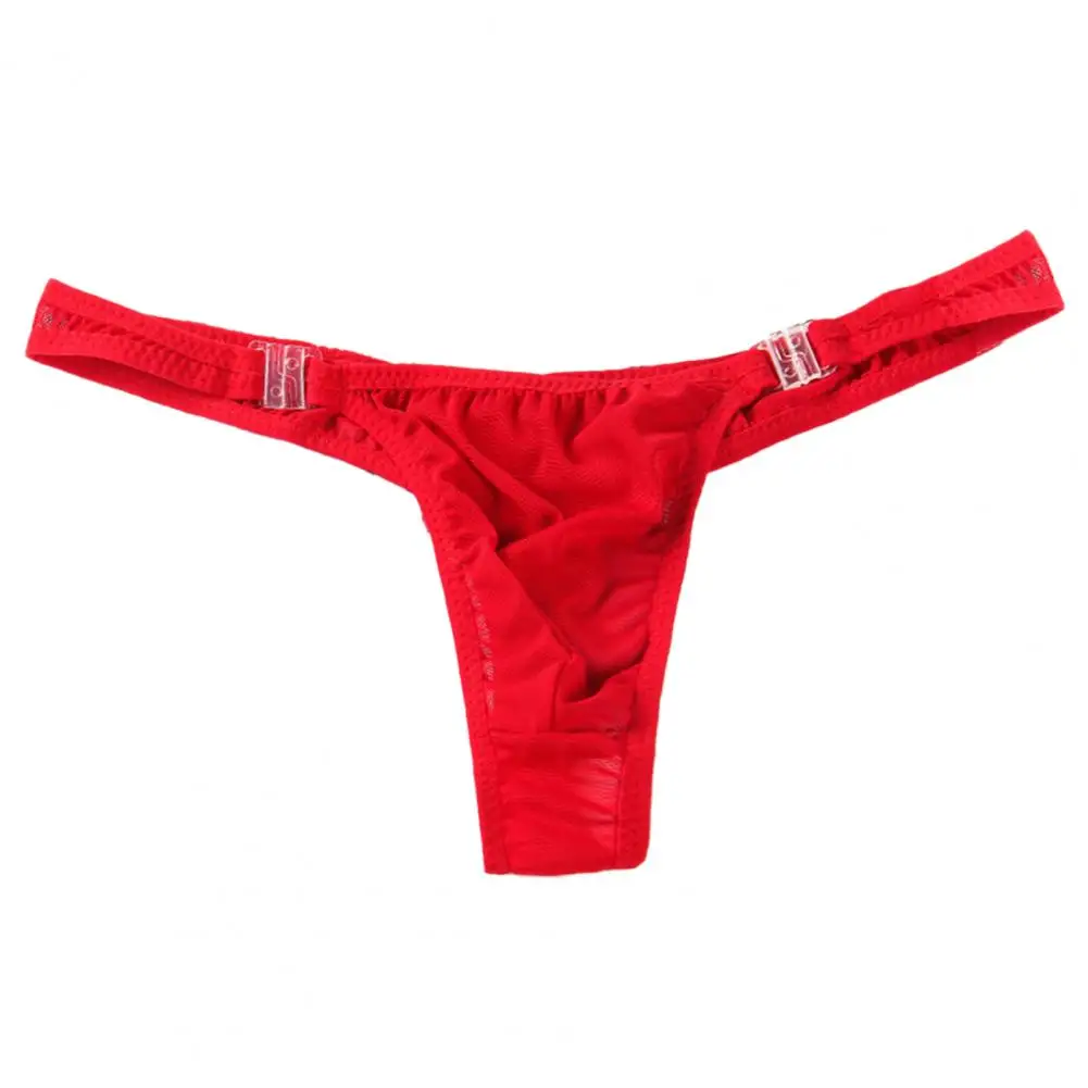 Men Briefs Solid Color Breathable Quick Dry Sweat-absorbent Friendly to Skin Protective Polyester Men Underwear G-strings with B