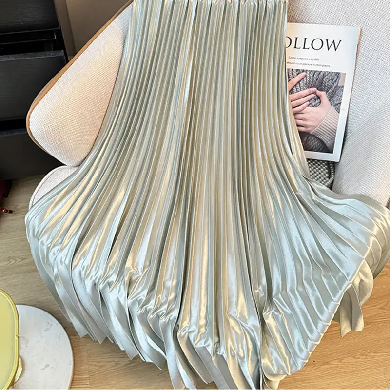 

Black A-Line Skirt Pleated Skirt 2026 New Women High Waist Fashionable All-match A-Line mi-long Skirt Female