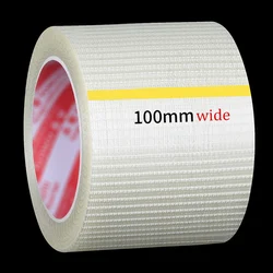 1 Roll 100mm Mesh Fiber Tape Home Appliance Bundle Fixing High-Viscosity Grid Glass Fiber Strong Single-Sided Reinforced Tape