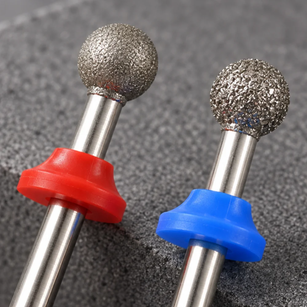 2Pcs 5mm Diamond Ball Nail Drill Bits round Grinding Burr Heads for Cuticle Cleaning And Gel Polish Removal Electric Manicure Ma