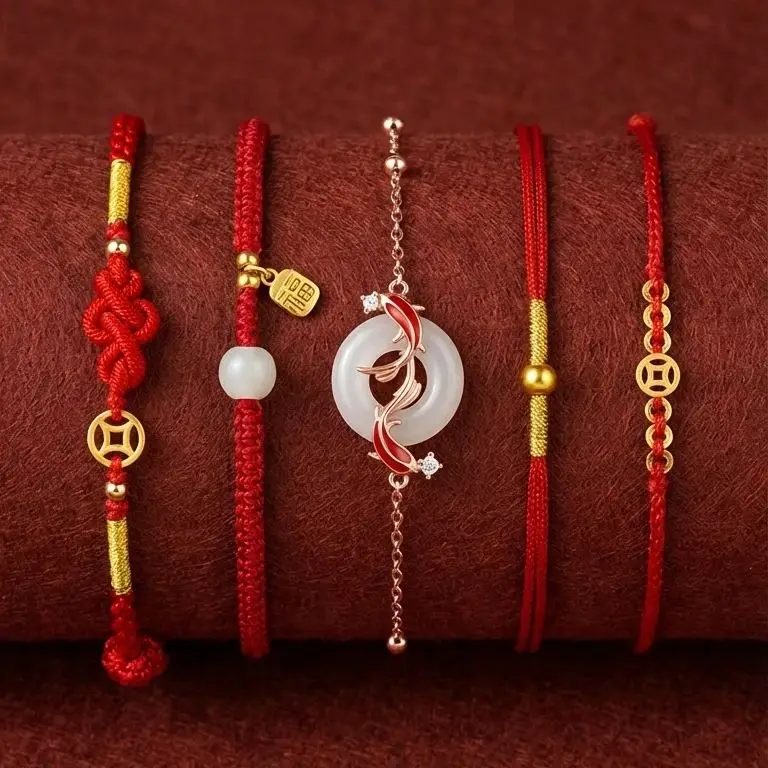 Fashion Simple Lucky Knot Red Rope Bracelets for Women Men Handmade String Adjustable Bracelet Friendship Amulet Jewelry Gift