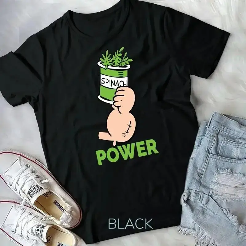 Spinach Power T Shirt Muscle Healthy Vegan Food