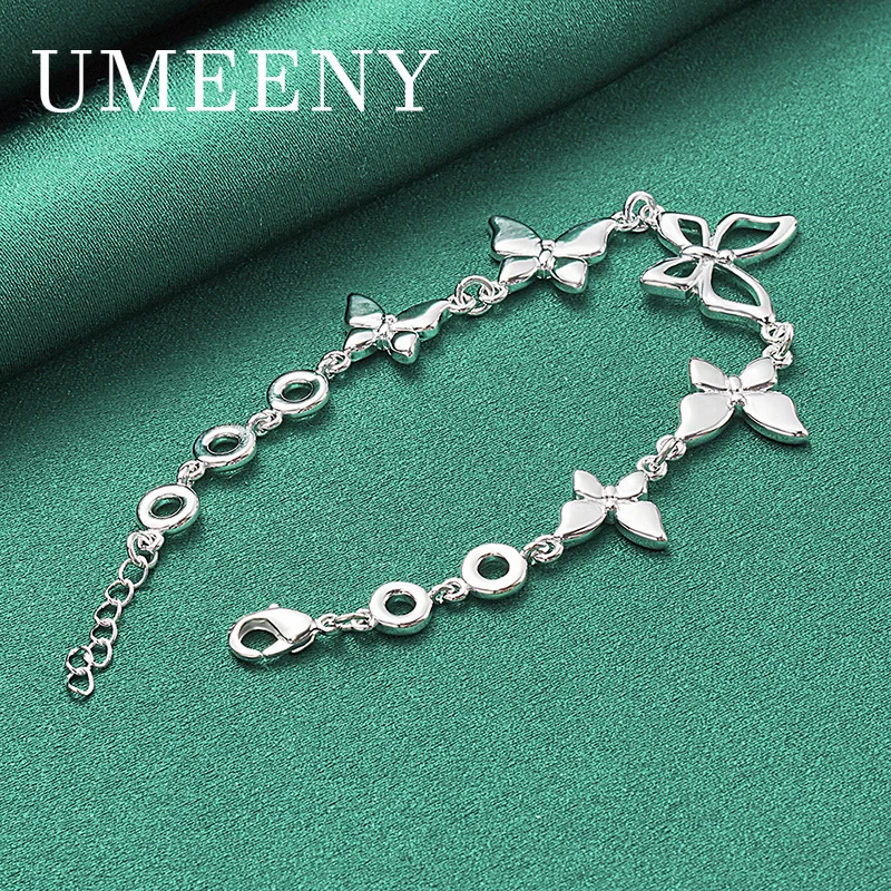 

Luxury 925 Sterling Silver 8 Inch Exquisite Fashion Butterfly Bracelet Women Party Gift Accessories