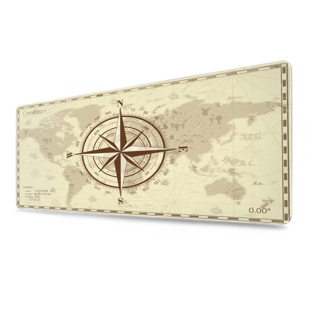 Retro navigation Map Art HD Mouse Pad Gamer Mousepad Large Mouse Mat Natural Rubber Desk Rug PC Desk Mats Design Mousepads