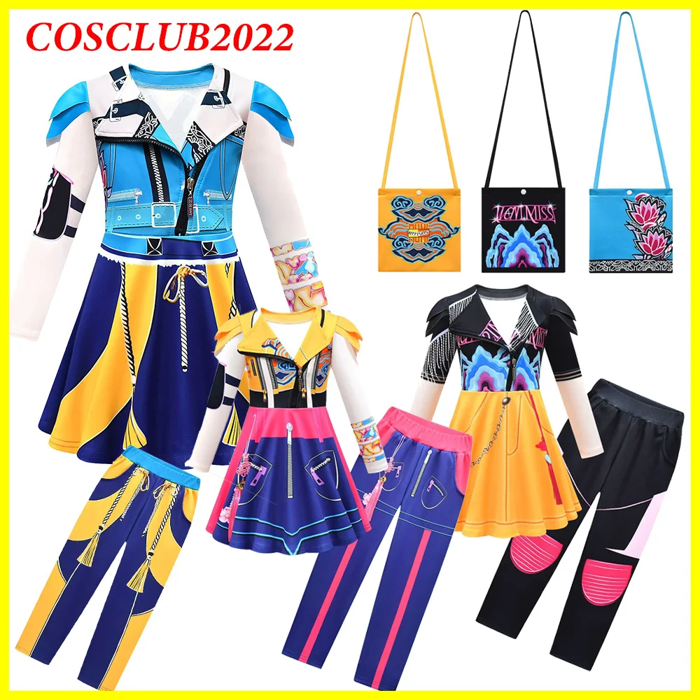 

KPop Rumi Zoey Mira Cosplay Dress Pants Bag Kids Girls Costume Demon Anime Hunters Roleplay Tutu Clothing Halloween Party Suit