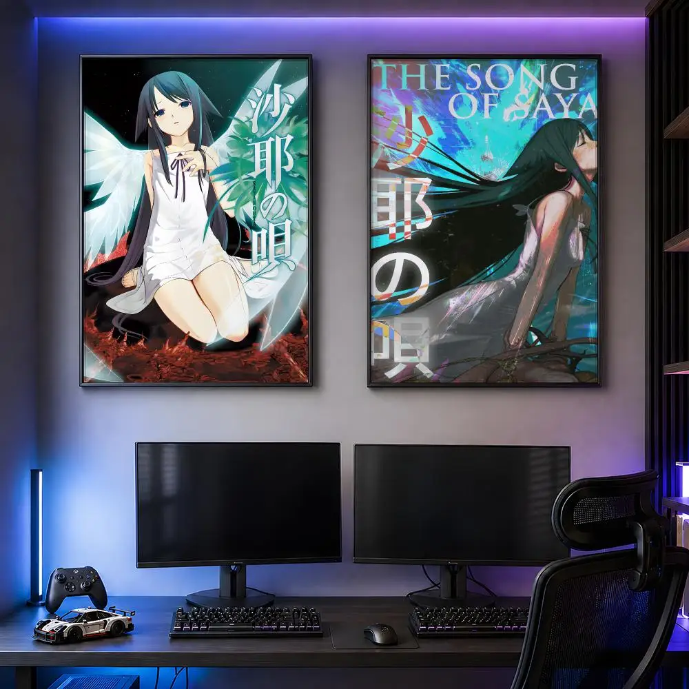 Game T-The Song Of Saya Saya No Uta Horror Poster PP Self Adhesive Decorative HD For Garage Gaming Room Living Room Gift