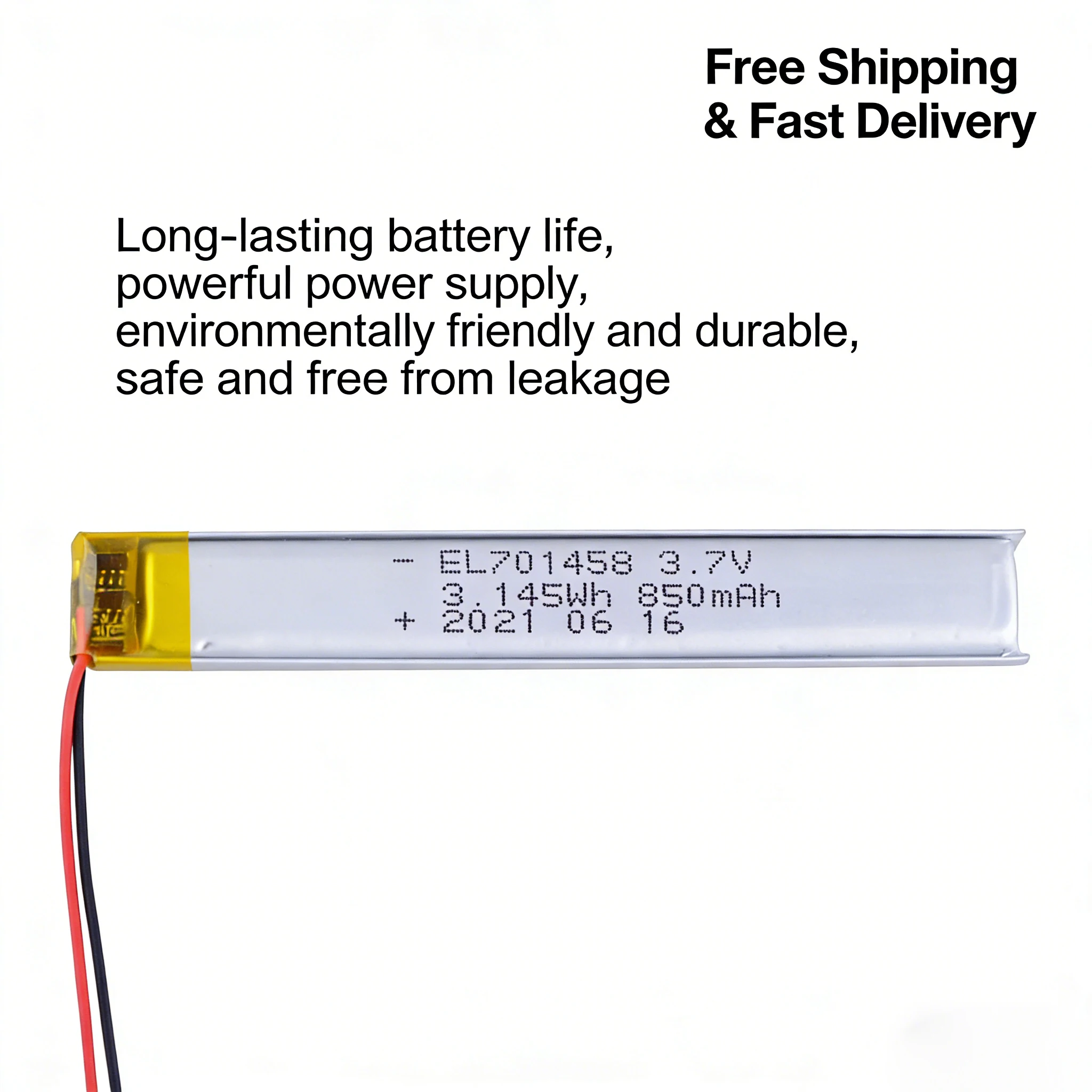 

701488 3.7V 850mAh Rechargeable Lipo Battery Polymer Cell for Beauty Instrument Smart Fingerprint Lock Electric Toy