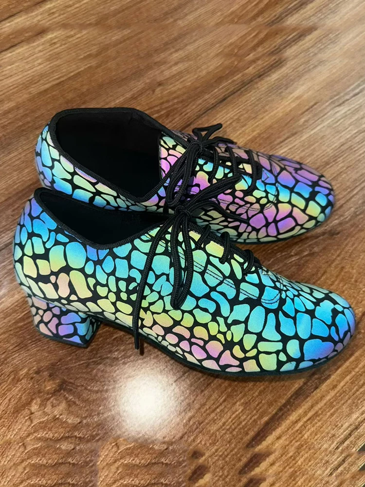 

Sparkly Dancer Couple Shoes Man Latin Shoes Ballroom Salsa Shoes 1.5inch 1inch Heels Salsa Indoor Suede Performance Dance Shoes
