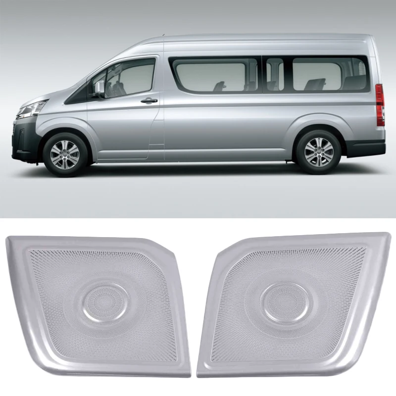 

Silver Black Car Interior Styling Door Horn Sticker Cover Speaker Protection Moulding Trim for TOYOTA HIACE 2019 2020 2021