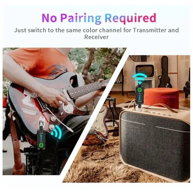 

2.4GHz Guitar Wireless Transmitter Receiver 6Hrs Runtime Wireless Guitar System D5QD