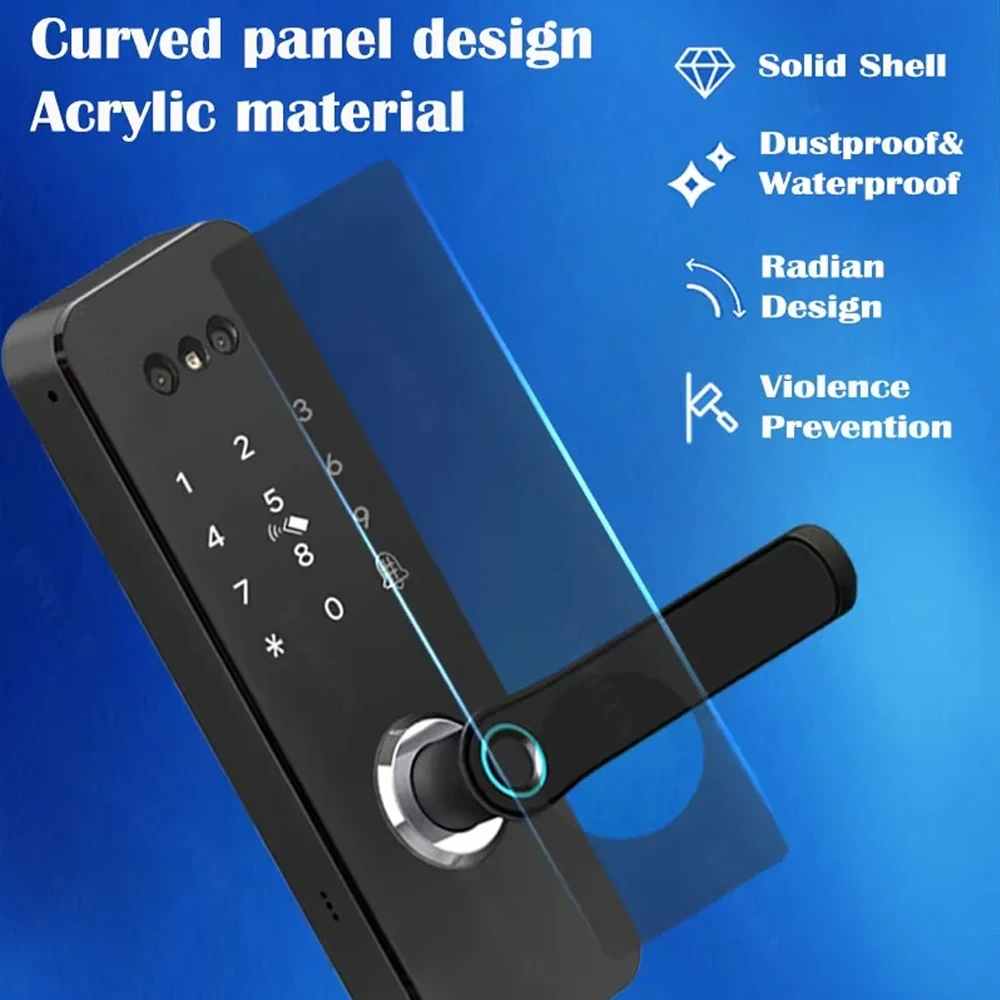 Elock ES283C Tuya Wifi App Remote Unlocking Smart Lock Cameras Digital Door Lock Fingerprint Card Electric Door Lock