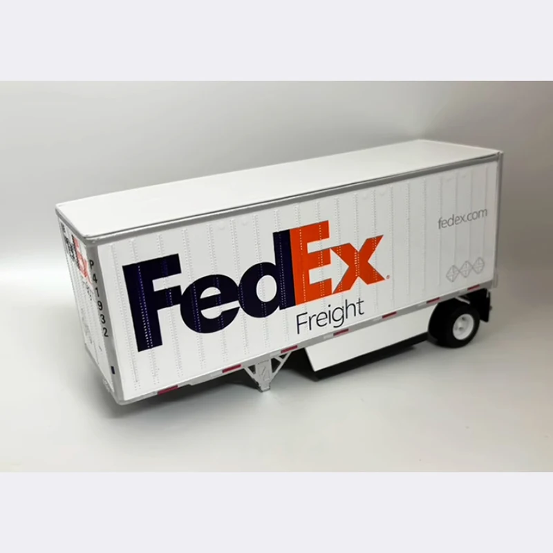 DM 1/50 scale Fedex logistics tractor semi trailer container alloy model car Static Decoration Collectible Ornament Toy Gift