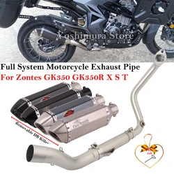 Slip On For Zontes GK350 GK350R GK 350 X S T Full System Motorcycle Exhaust Escape Modify Front Link Pipe Moto Muffler DB Killer