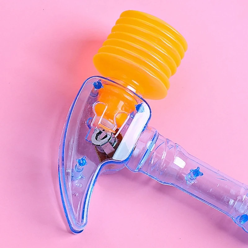 Clear Plastic Hammer with Led Lights Tap Light Up Hammer Toy Educational Toy