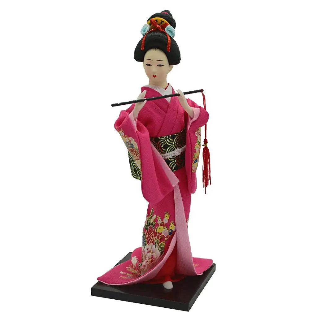 12inch Japanese Geisha with Rose Ornament Adult Collectible