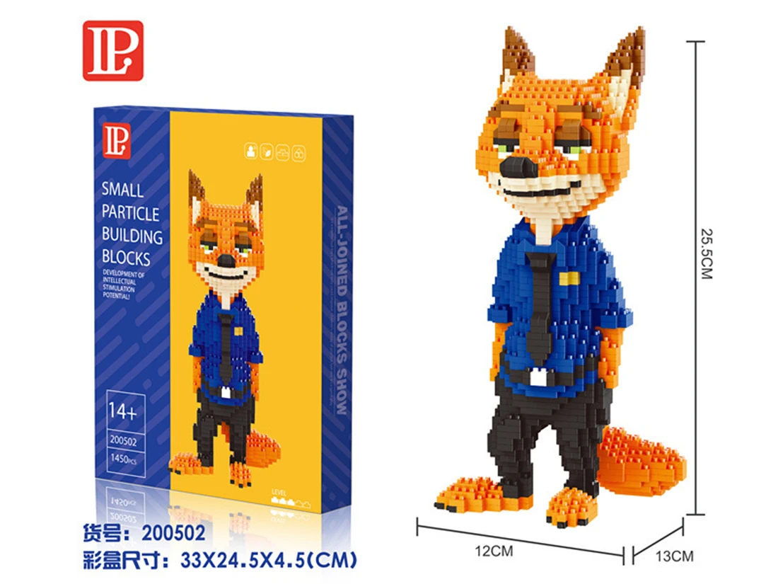 Zootopia Micro Building Blocks Toys Anime Action Figures Nick Fox Judy Collection Mini Brick Toys for Children Nano Blocks