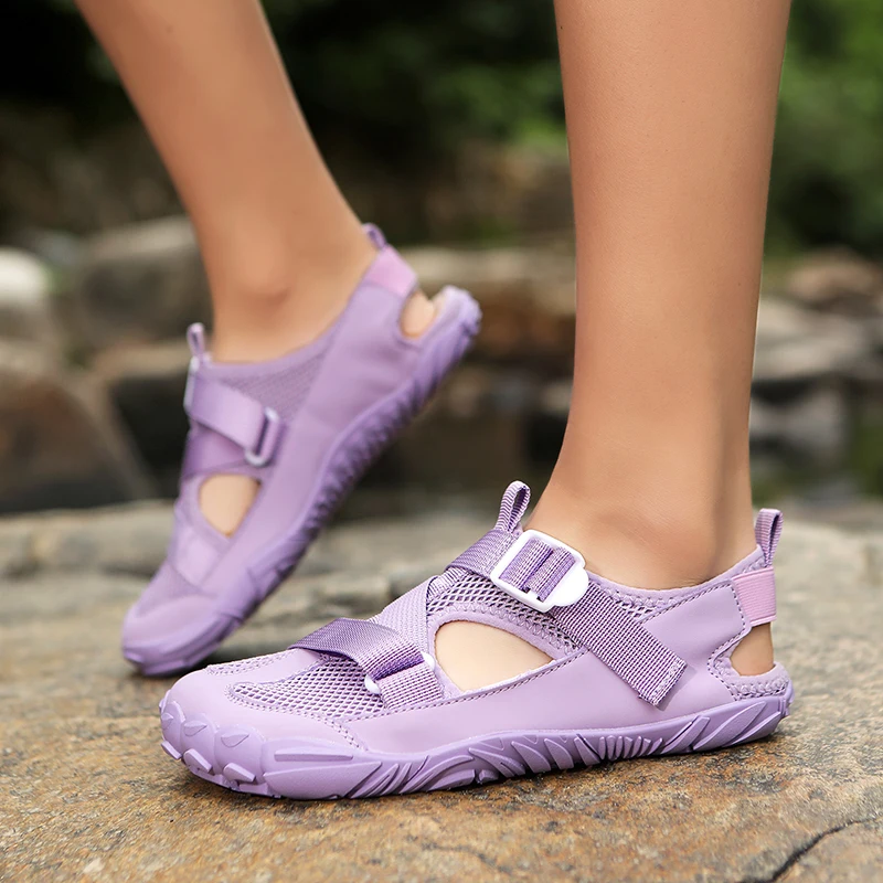 Summer Breathable Upstream Wading Shoes for Women Quick Dry Aqua Shoes Lightweight Non-slip Beach Swimming Barefoot Sneakers