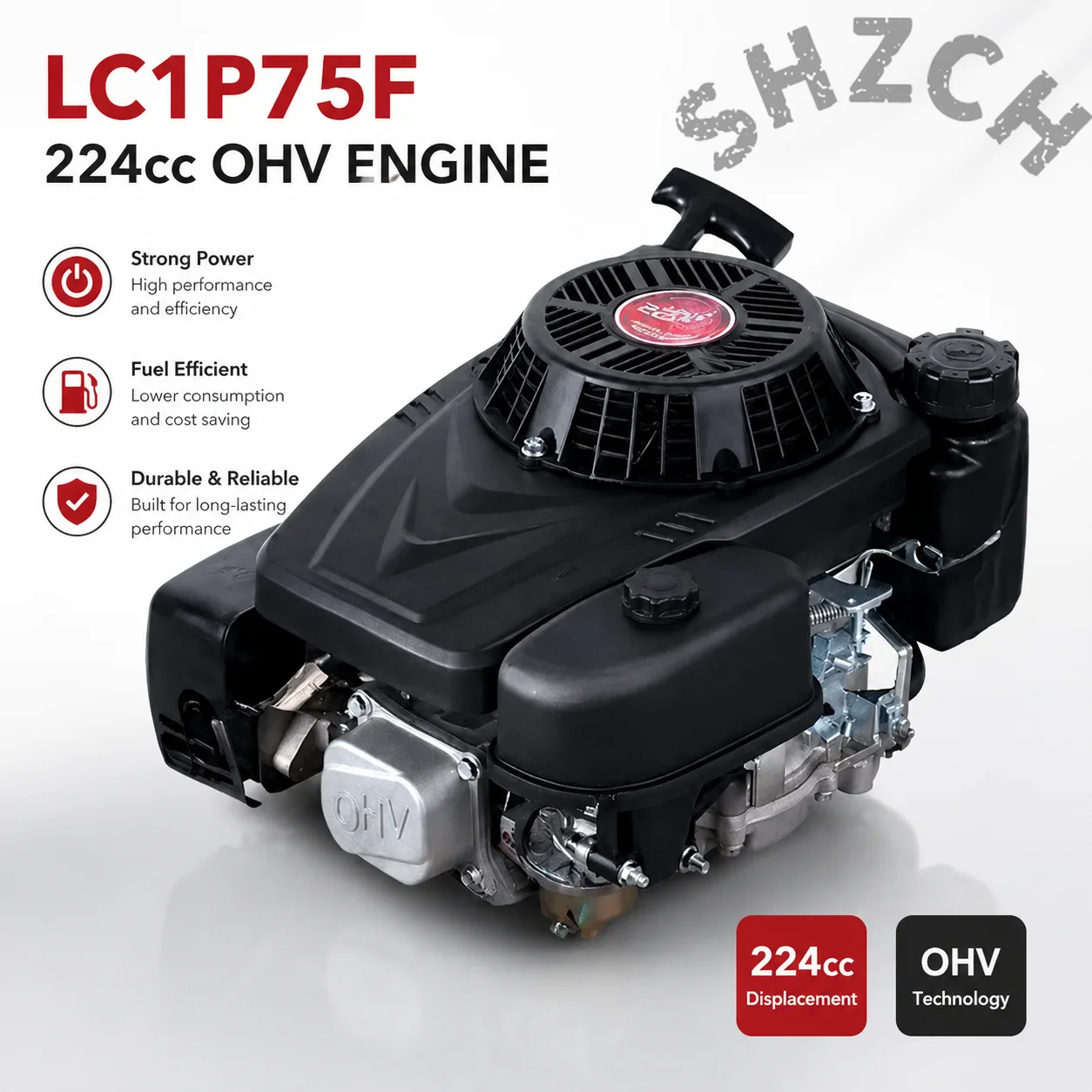 196cc–224cc Vertikalwellenmotor als Ersatz für RC-Rasenmäher und Outdoor-Maschinen