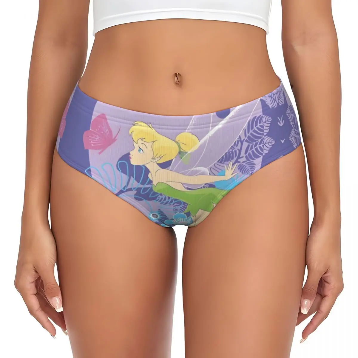 مخصص الكرتون تينكربيل سراويل قصيرة النساء الراحة تمتد مانغا الملابس الداخلية