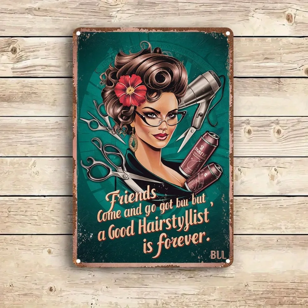 

Vintage Metal Tin Sign for Retro Barbershop Decor 8x12 Inch Aluminum Wall Art Indoor Outdoor Home Cafe Garage Man Cave Wall Deco