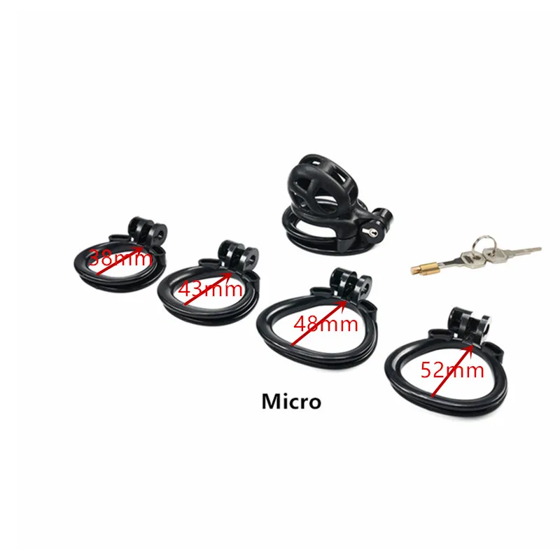 New Upgrade Male Chastity Device With 4 Penis Rings,Resin Cobra Cock Cage,Chastity Belt,Penis Lock,Sex Toys For Men