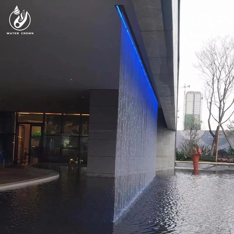 custom.Crown Custom Indoor Decoration Curtain Pool Waterfall Wall Rain Curtain Fountain Outdoor