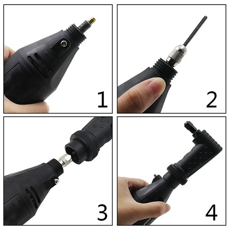 Imagem -06 - Acessório Conversor Ângulo Direito 90 Graus Rotary para Ferramenta Dremel Kit Adaptador Moedor Durável Acessórios de Moagem Ferramentas Manuais