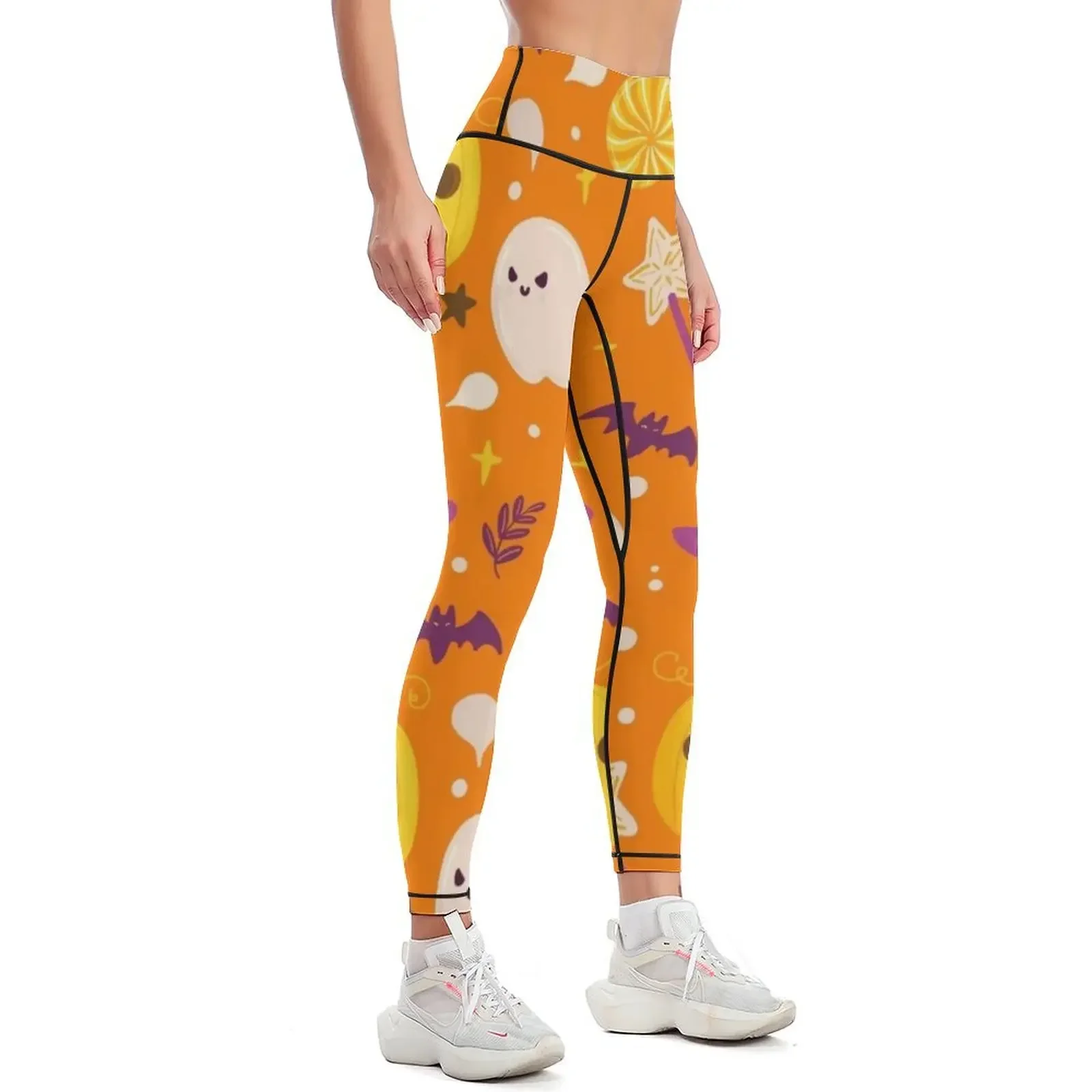 هالوين زاحف اليقطين شبح الروح الساحرات قبعة نمط طماق الصالة الرياضية الملابس النسائية السراويل الرياضية المرأة الصالة الرياضية المرأة طماق #2