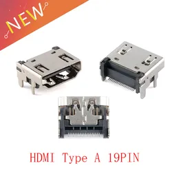 5PCS/2Pcs HDMI FEMale Jack/socket connector 19PIN USB Connector 19P right angle smt smd 90 Degree Gold-Plated hd 19 PIN