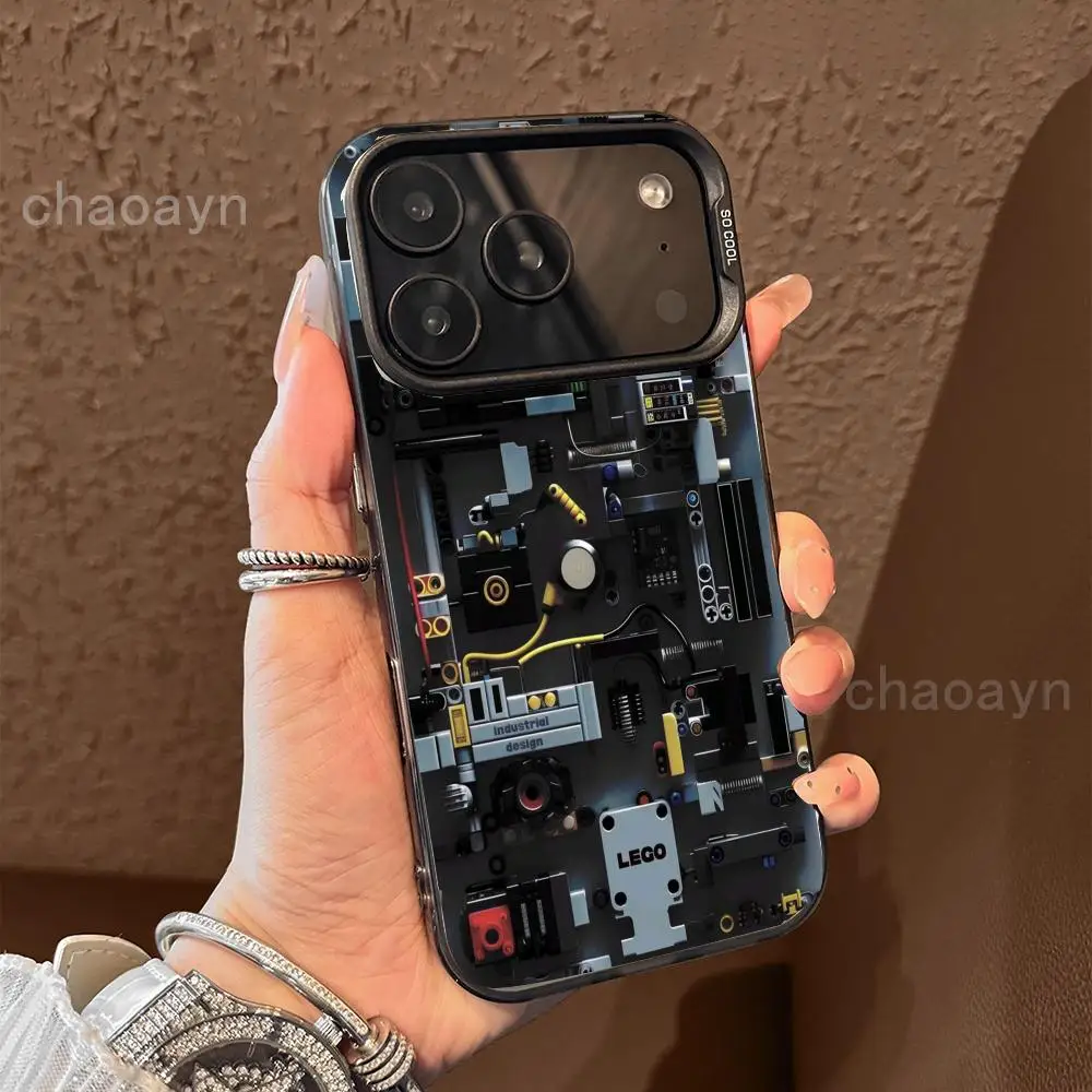 Etui na telefon z motywem płyty drukowanej do iPhone'a 17 16 15 14 13 12 11 Pro/ Max/Plus, odporne na wstrząsy, tylna obudowa, ochrona przed odciskami palców