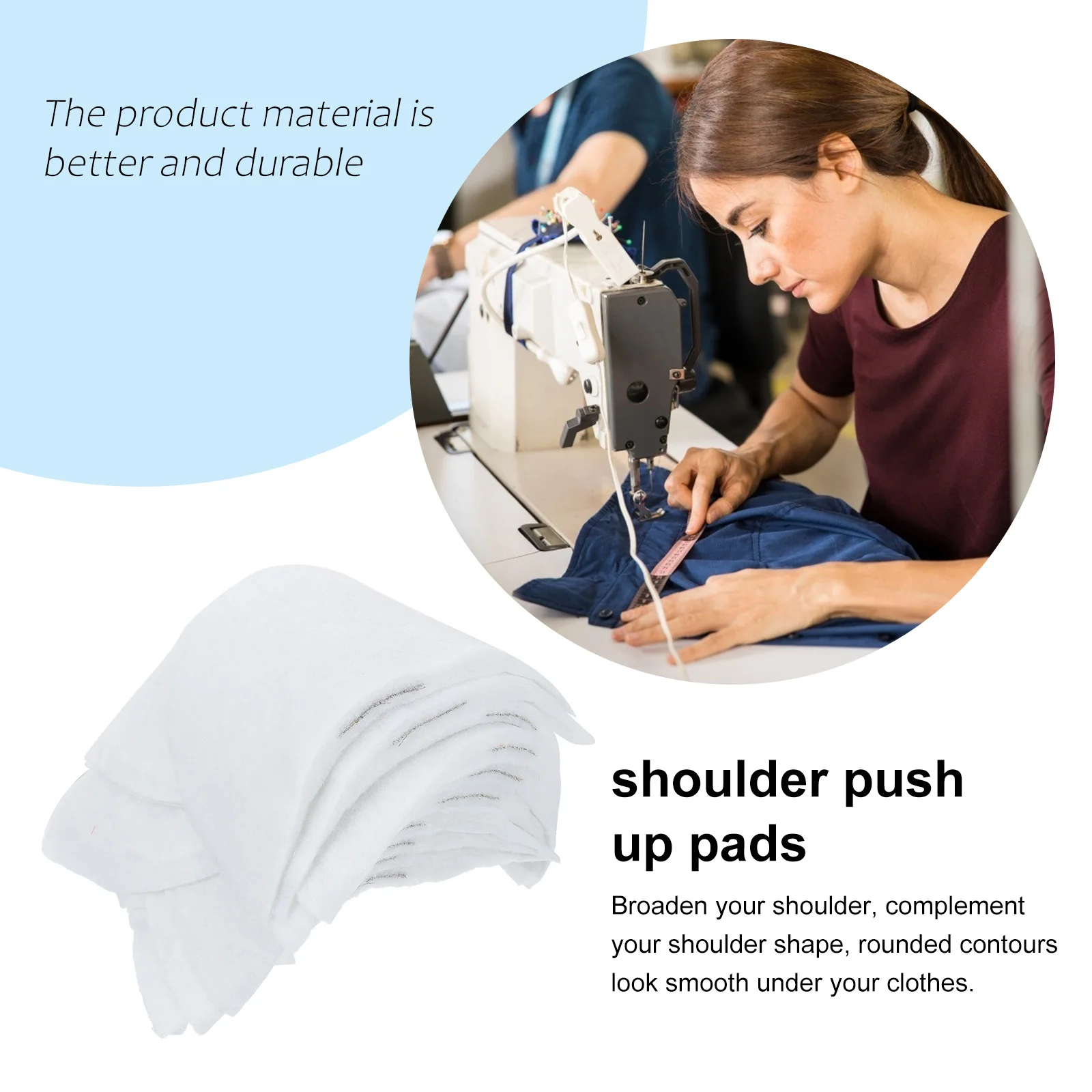 

50pcs Shoulder Pads for Women Cotton Stretchy Reusable Broaden Smooth Shape Enhancer Compatible with Daily Wear Suits Boosters