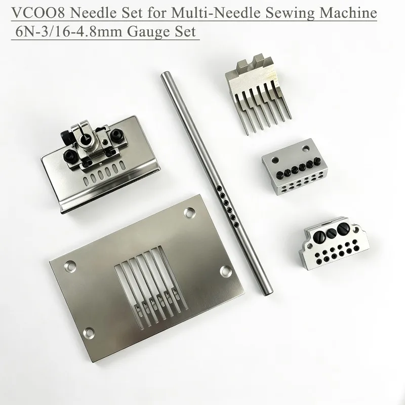 

Premium Needle Position Set VC008 6N-3/16 4.8mm Needle Plate & Presser Foot for Siruba Multi Needle Sewing Machine