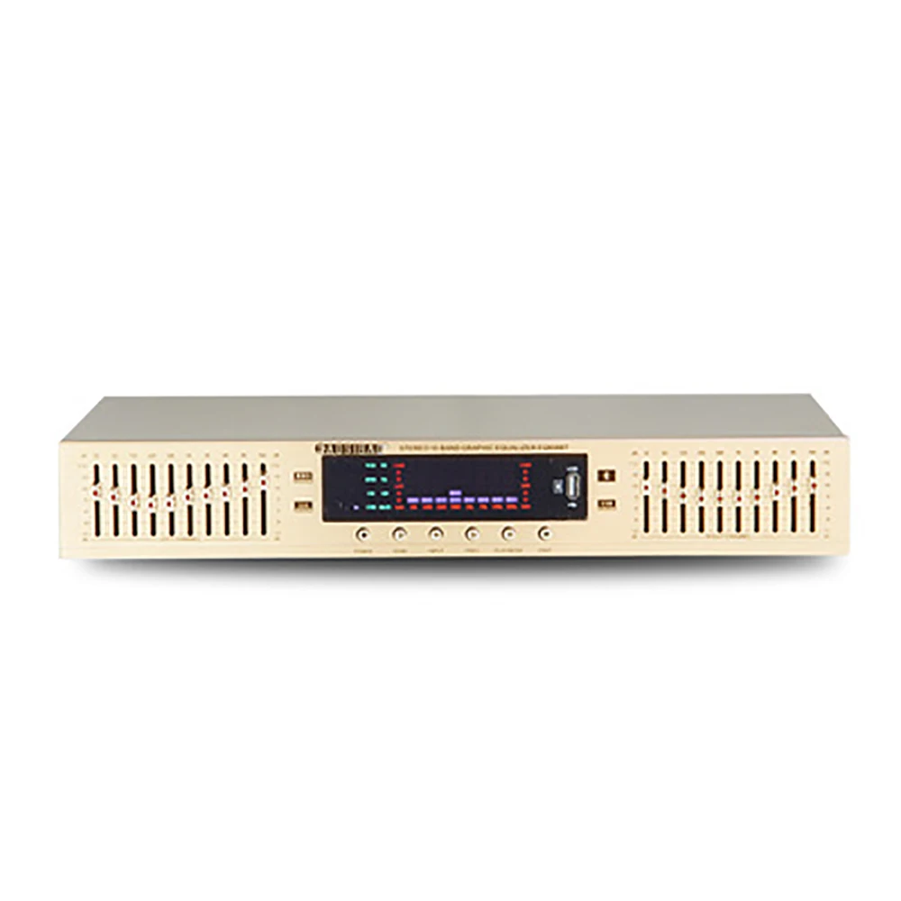 EQ-898BT HIFI Digital HD Stereo Preamplifier Equalizer Built-In USB Bluetooth Home Stage Equalizer Dual 10 Segments 220V