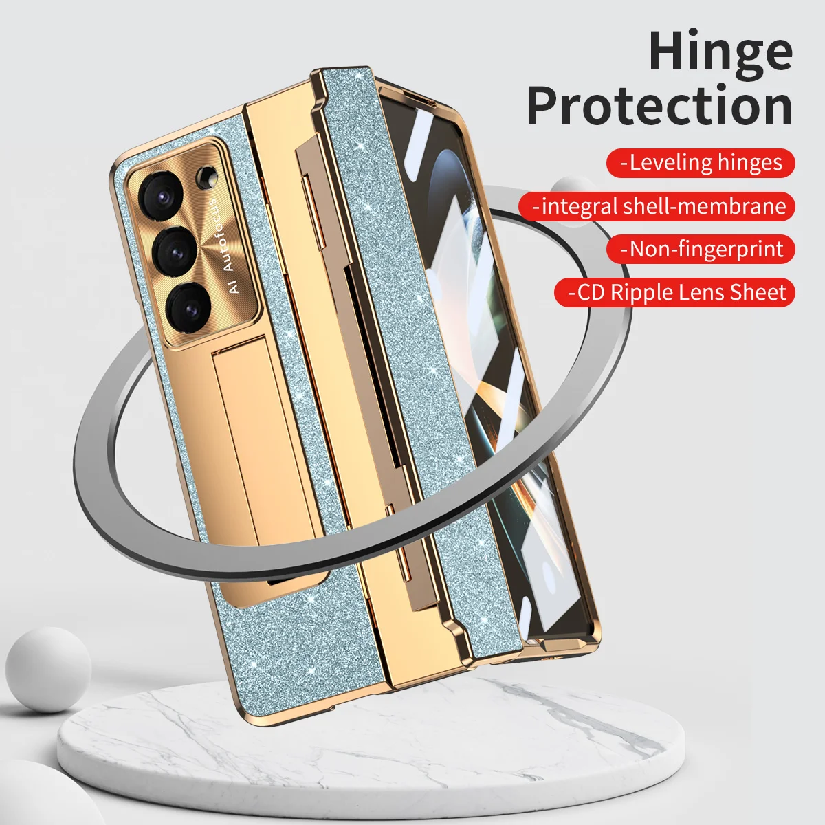 Luxury Leather Case for Samsung Galaxy Z Fold 7 6 5 4 3 5G Case Ultra-Thin Plating Hinge Protection Case For Samsung Z Fold5 4 3