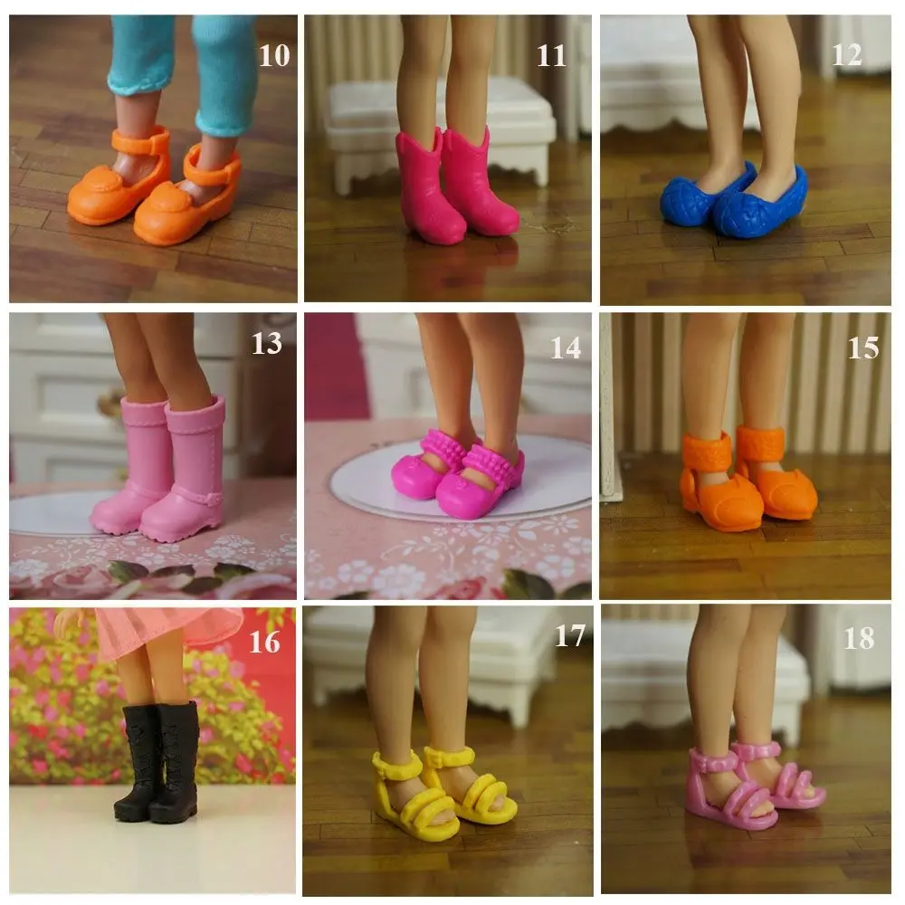 Colorful Fashion Foot 1.7*0.8cm Plastic Doll Shoes Accessories 11cm Dolls Boot High Heels Shoes